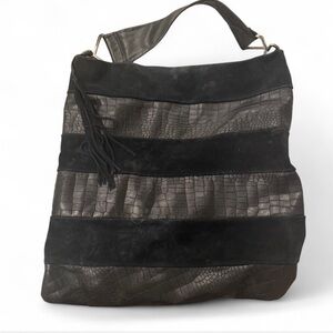 DSQUARED2 Black and Brown Textured Shoulder Bag